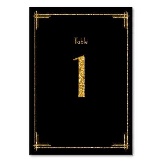 のテーブ結婚ル番号金ゴールドシーケンスアールデコ1 テーブルナンバー (正面)