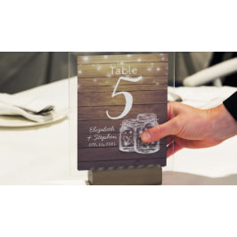 のテーブ結婚ル番号+メニューMason Jar文字列ライト テーブルナンバー