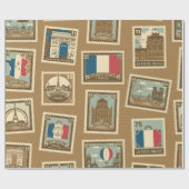  ～のテーマに切手を貼ったシームレスな模様  ラッピングペーパー (フラット)