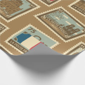  ～のテーマに切手を貼ったシームレスな模様  ラッピングペーパー (角)