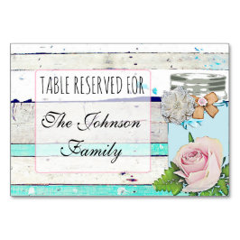 のテー結婚ブルカード素朴ウッドシャビーヴィンテージ テーブルナンバー