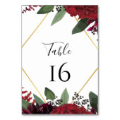 のテー結婚ブルカード | フローラブルガンディマルサラ テーブルナンバー (裏面)