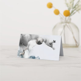 のテー結婚ブルプレイスエスコートカードフォレストムーン プレイスカード