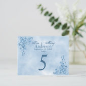 のテー結婚ブル座席表: Sky Blue Elegance ポストカード (スタンド正面)