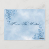 のテー結婚ブル座席表: Sky Blue Elegance ポストカード (裏面)