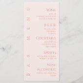 のディナ結婚ーとバーメニュー赤面 メニュー (裏面)