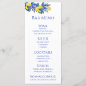 のディナ結婚ーとバーメニュー – レモン メニュー (裏面)