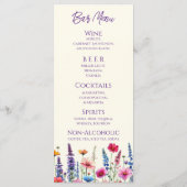 のディナ結婚ーとバーメニュー – ワイルドフラワー交響曲 メニュー (裏面)