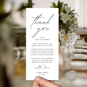 のディナ結婚ーパーティーの場所設定サンキューカード プログラム