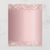 のディナ結婚ーメニュー赤面ピンクローズグリッターダスト (裏面)