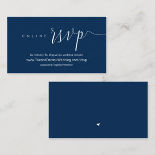 のディナ結婚ー招待状、オンラインRSVP エンクロージャーカード