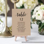 のディナ結婚ー、ブラウンクラフトのシーティングチャート テーブルナンバー<br><div class="desc">のディナ結婚ーゲスト座席表チャートカード、ブラウンKraftモダンの素朴テーマ。文字カスタマイズや削除し、あなたの結婚式のパーティーをテーマに記入。</div>