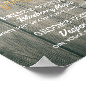 のデコ結婚アのサイン署名カクテルドリンクメニュー ポスター (角)