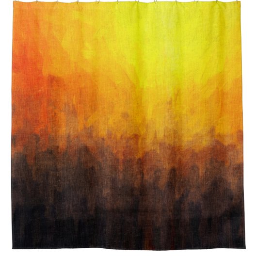 のデジタル絵画構造。抽象芸術・アート・ヴィンタグ シャワーカーテン (正面)