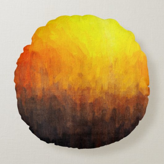 のデジタル絵画構造。抽象芸術・アート・ヴィンタグ ラウンドクッション (正面)