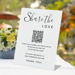 のデジタ結婚ルアルバムQRコード共有ラブフォト 台座サイン