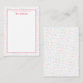 のデスクから – カスタム先生名 – アルファベット ノートカード