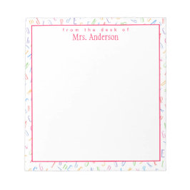 のデスクから – カスタム先生名 – アルファベット ノートパッド