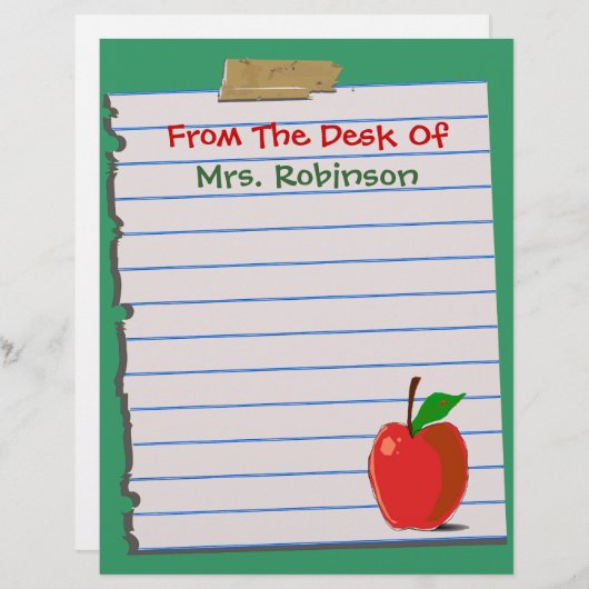 ...のデスクから…先生レターヘッド文房具 (正面/裏面)