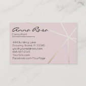 *~*のトレンディーのばら色の金ゴールド幾何学的なモダンなホイルのピンク 名刺 (裏面)