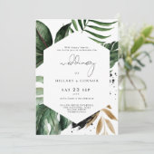 のトロピカルエレガント結婚な結婚式 招待状 (スタンド正面)
