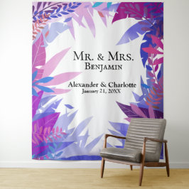 のトロピッ結婚ク水彩写真ブース背景 タペストリー