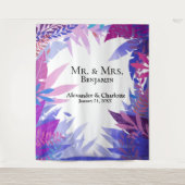 のトロピッ結婚ク水彩写真ブース背景 タペストリー (正面)