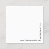 |のドッグウォーカーのシンプルな白を坐らせているあなたの写真ペット スクエア名刺 (裏面)