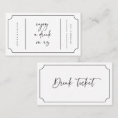 のドリンク結婚チケット披露宴バートークンカードB613 名刺 (正面/裏面)