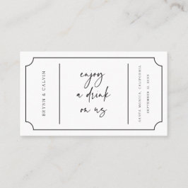 のドリンク結婚チケット披露宴バートークンカードB613 名刺