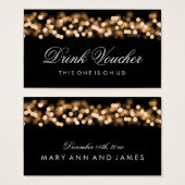 のドリンク結婚バウチャー金ゴールドハリウッドグラム (正面&裏面)