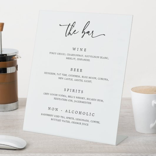 のドリンク結婚バーメニュー披露宴ペデスタルサインB13 台座サイン (インサイチュ)