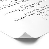 のドリンク結婚メニューシンプル書道標識 ポスター (角)