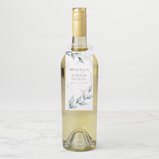 のドリンク結婚ラベル | グレージェードグリーン植物学 ボトルネックタグ (ボトル)