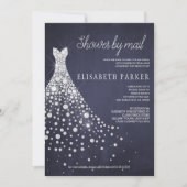 のドレスネイビー結婚ブルーシャルボードシャワーbyメール 招待状 (正面)