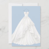 のドレモダンス結婚ブルーバックグランドシャワー 招待状 (正面)