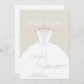 のドレ結婚スのブライダルシャワー招待 招待状 (正面/裏面)