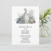 のドレ結婚スの緑の水の色のブライダルシャワー 招待状 (スタンド正面)