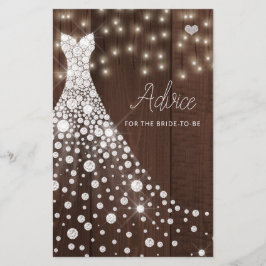 のドレ結婚スエレガントブライダルシャワーアドバイスカード