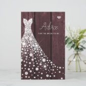 のドレ結婚スエレガントブライダルシャワーアドバイスカード (スタンド正面)