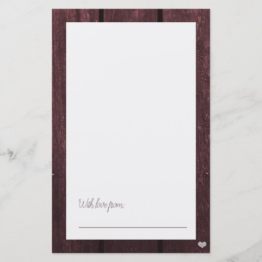 のドレ結婚スエレガントブライダルシャワーアドバイスカード (裏面)