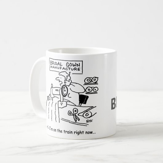 のドレ結婚スメーカーは今電車に乗っている コーヒーマグカップ (正面左)