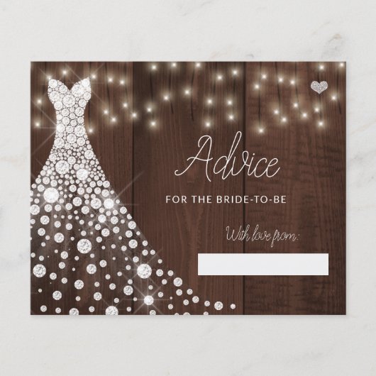 のドレ結婚スモダンブライダルシャワーアドバイスカード (正面)