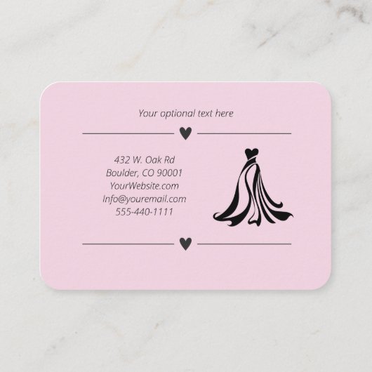 のドレ結婚ス変更名刺 名刺 (裏面)