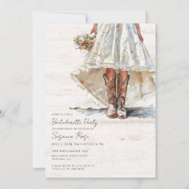 のドレ結婚ス女性のカーボーイブーツバチェロレッテ 招待状