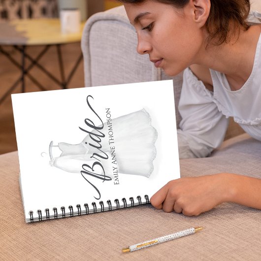 のドレ結婚ス水の色パーソナライズされた ノートブック