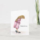 のドレ遊スアップは決して折り畳まれたグリーティングカードを終えない カード (正面)