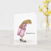 のドレ遊スアップは決して折り畳まれたグリーティングカードを終えない カード (黄色い花)