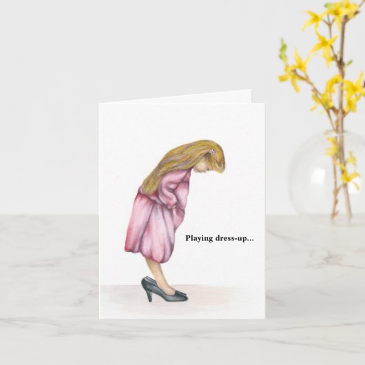 のドレ遊スアップは決して折り畳まれたグリーティングカードを終えない カード (黄色い花)