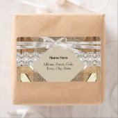 のド素朴ア結婚ベージュホワイトレースウッドバーラップ ラベル (インサイチュ)